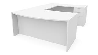 U Shaped Desks Office Source 72in x 107in Bow Front Double Pedestal U-Shaped Desk