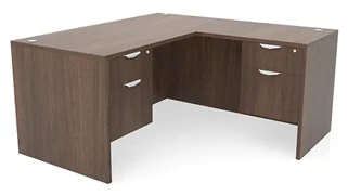 L Shaped Double Pedestal Desks PBD Furniture 72in x 77in Double Hanging Pedestal L-Shaped Desk