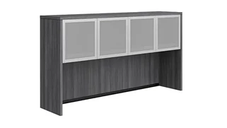 Desk Hutches PBD Furniture 66in Hutch with Four Glass Doors