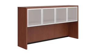 Desk Hutches PBD Furniture 66in Hutch with Four Glass Doors