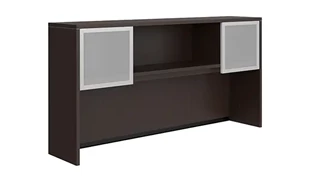 Desk Hutches PBD Furniture 72in Hutch with Two Glass Doors