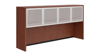 Desk Hutches PBD Furniture 72in Hutch with Four Glass Doors