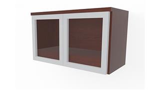 Hutches Office Source 31in Wall Mount Hutch with Silver Framed Doors