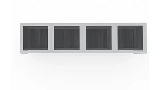 Desk Hutches PBD Furniture 72in Wall Mount Hutch with 4 Silver Framed Doors