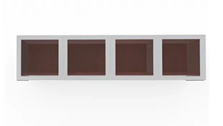 Desk Hutches PBD Furniture 72in Wall Mount Hutch with 4 Silver Framed Doors