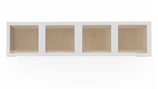 Desk Hutches PBD Furniture 72in Wall Mount Hutch with 4 Silver Framed Doors