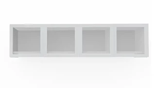 Desk Hutches PBD Furniture 72in Wall Mount Hutch with 4 Silver Framed Doors