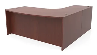 L Shaped Desk Shells PBD Furniture 72in x 96in Curved Corner Bow Front L-Desk