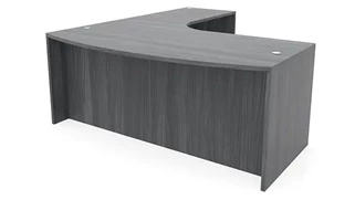 L Shaped Desk Shells PBD Furniture 72in x 90in Curved Corner Bow Front L-Desk