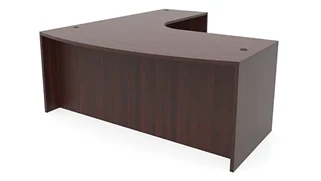 L Shaped Desk Shells PBD Furniture 72in x 96in Curved Corner Bow Front L-Desk