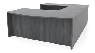 U Shaped Desk Shells PBD Furniture 72in x 114in Curved Bow Front U-Desk