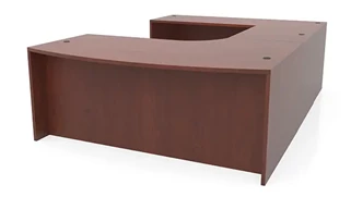 U Shaped Desk Shells PBD Furniture 72in x 107in Curved Bow Front U-Desk