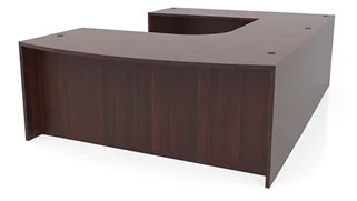 U Shaped Desk Shells PBD Furniture 72in x 112in Curved Bow Front U-Desk