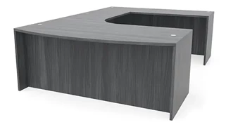U Shaped Desk Shells PBD Furniture 72in x 107in Curved Bow Front U-Desk