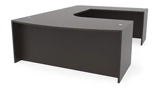 U Shaped Desk Shells PBD Furniture 72in x 107in Curved Bow Front U-Desk