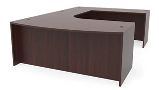 U Shaped Desk Shells PBD Furniture 72in x 112in Curved Bow Front U-Desk