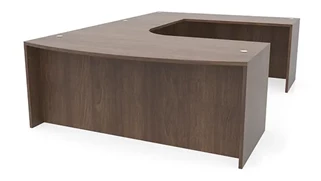 U Shaped Desk Shells PBD Furniture 72in x 112in Curved Bow Front U-Desk
