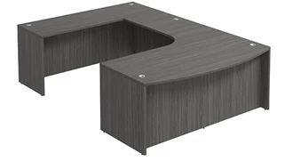 U Shaped Desk Shells PBD Furniture Bow-Front U-Desk Shell 72in W x 114in D