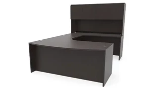 U Shaped Desks with Hutch PBD Furniture 72in x 107in Curved Bow Front U-Desk with Hutch