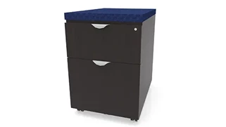 Mobile File Cabinets PBD Furniture Low Mobile Box File Pedestal with Cushion Top