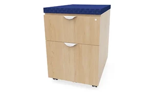 Mobile File Cabinets PBD Furniture Low Mobile Box File Pedestal with Cushion Top