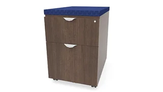 Mobile File Cabinets PBD Furniture Low Mobile Box File Pedestal with Cushion Top