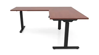 Standing Desks - Electronically Adjustable PBD Furniture 60in x 60in Corner Electronic Adjustable Height Sit-to-Stand L-Desk