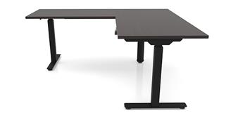 Adjustable Height Desks & Tables Office Source 60in x 6ft Corner Electronic Adjustable Height Sit-to-Stand L-Desk