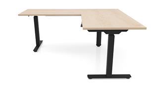 Adjustable Height Desks & Tables Office Source 60in x 6ft Corner Electronic Adjustable Height Sit-to-Stand L-Desk 