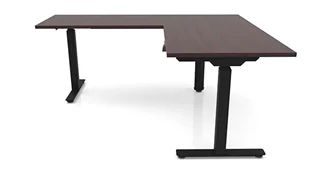 Standing Desks - Electronically Adjustable PBD Furniture 60in x 6ft Corner Electronic Adjustable Height Sit-to-Stand L-Desk 