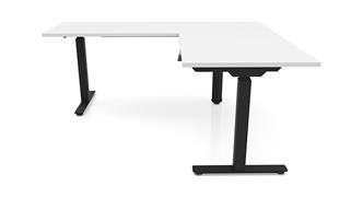 Adjustable Height Desks & Tables Office Source 60in x 66in Corner Electronic Adjustable Height Sit-to-Stand L-Desk 