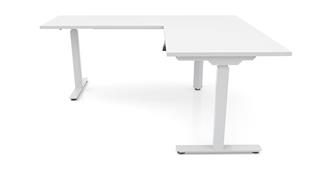 Adjustable Height Desks & Tables Office Source 60in x 6ft  Corner Electronic Adjustable Height Sit-to-Stand L-Desk
