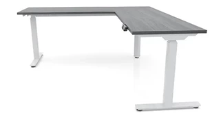 Standing Desks - Electronically Adjustable PBD Furniture 6ft x 78in Corner Electronic Adjustable Height Sit-to-Stand L-Desk 