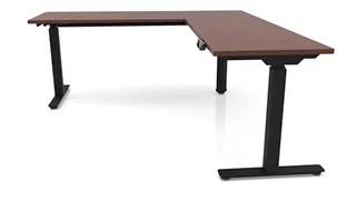 Standing Desks - Electronically Adjustable PBD Furniture 6ft x 6ft Corner Electronic Adjustable Height Sit-to-Stand L-Desk 