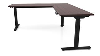 Adjustable Height Desks & Tables Office Source 66in x 6ft Corner Electronic Adjustable Height Sit-to-Stand L-Desk 