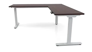 Standing Desks - Electronically Adjustable PBD Furniture 66in x 6ft Corner Electronic Adjustable Height Sit-to-Stand L-Desk 