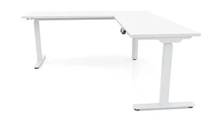 Standing Desks - Electronically Adjustable PBD Furniture 66in x 6ft Corner Electronic Adjustable Height Sit-to-Stand L-Desk 