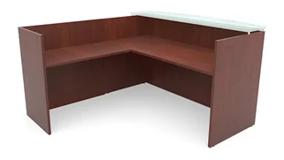 Reception Desks - L Shaped PBD Furniture 72in x 72in L-Shaped Reception Desk Only with Glass Transaction Counter