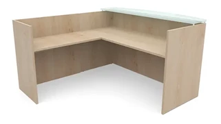 Reception Desks - L Shaped PBD Furniture 72in x 72in L-Shaped Reception Desk Only with Glass Transaction Counter