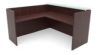 Reception Desks - L Shaped PBD Furniture 72in x 72in L-Shaped Reception Desk Only with Glass Transaction Counter