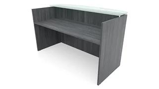 Reception Stand-Alone Desk PBD Furniture 72in x 30in Reception Desk with Glass Transaction Counter