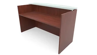 Reception Stand-Alone Desk PBD Furniture 72in x 30in Reception Desk with Glass Transaction Counter