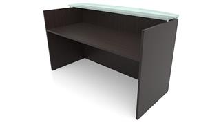 Reception Desks Office Source 72in x 30in Reception Desk with Glass Transaction Counter