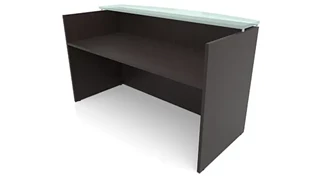 Reception Stand-Alone Desk PBD Furniture 72in x 30in Reception Desk with Glass Transaction Counter
