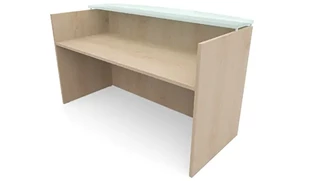 Reception Stand-Alone Desk PBD Furniture 72in x 30in Reception Desk with Glass Transaction Counter
