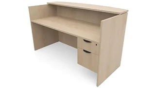 Reception Stand-Alone Desk PBD Furniture 72in x 30in Single Hanging Pedestal Reception Desk with Laminate Transaction Counter
