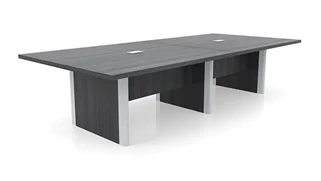 Conference Tables PBD Furniture 12ft Rectangular Shape Elliptical Base Conference Table with Metal Accents