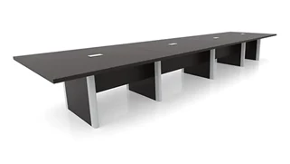 Conference Tables PBD Furniture 16ft Rectangular Shape Elliptical Base Conference Table with Metal Accents