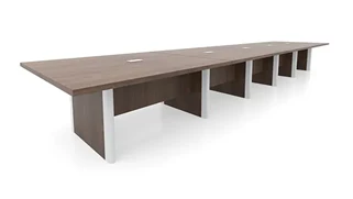 Conference Tables PBD Furniture 22ft Rectangular Shape Elliptical Base Conference Table with Metal Accents