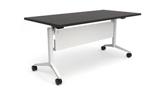 Training Tables Office Source 6ft x 30in Flip Top Nesting Table with Modesty Panel